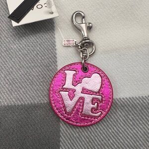 Coach Metallic Pink and Lilac Bag Charm